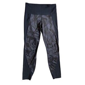 Athleta Salutation 7/8 Tights Size S Black Marble High Rise Athletic Performance